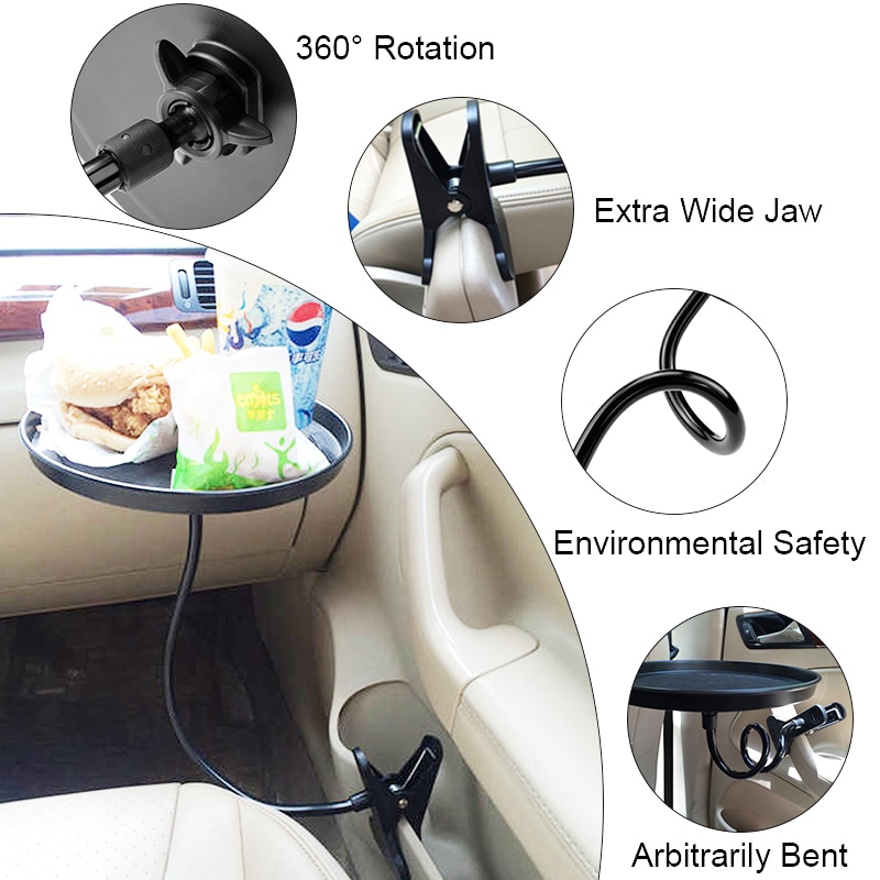 Clip On Adjustable Car Tray Table