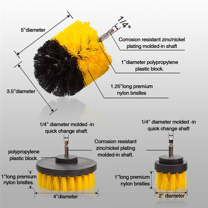 Drill Brush Heads Set of 3