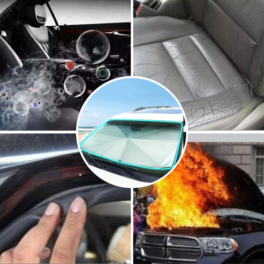 125cm 145cm Foldable Car Windshield Sun Shade Umbrella Car UV Cover Sunshade Heat Insulation Front Window Interior Protection