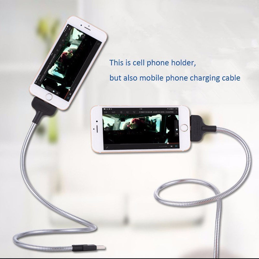 Flexible USB Cable Smartphone Holder 2in1