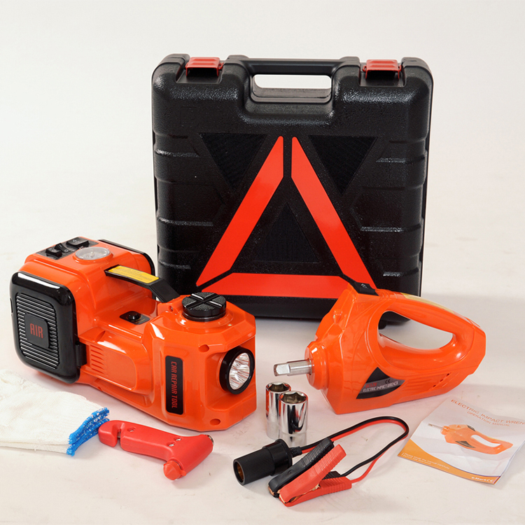 12V Electric Hydraulic Floor Jack Set with Impact Wrench