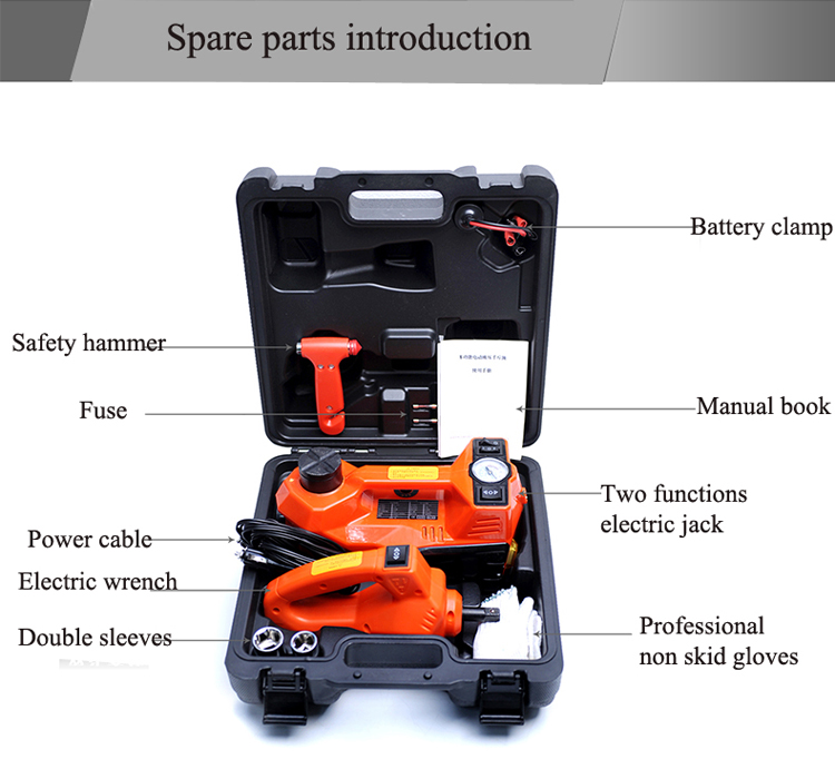 12V Electric Hydraulic Floor Jack Set with Impact Wrench