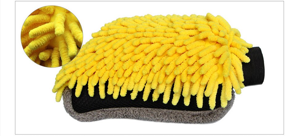 Waterproof Car Wash Microfiber Chenille Gloves Thick Car Cleaning Mitt Wax Detailing Brush Auto Care Double-faced Glove