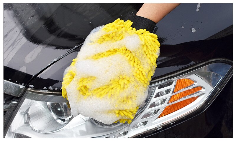 Waterproof Car Wash Microfiber Chenille Gloves Thick Car Cleaning Mitt Wax Detailing Brush Auto Care Double-faced Glove