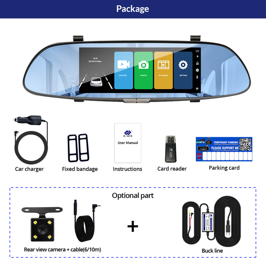 Dual Dash Cam Touch Screen Recorder