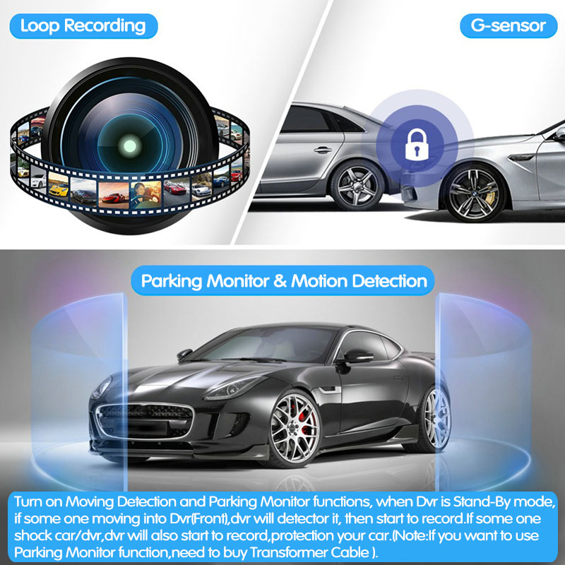 Dual Dash Cam Touch Screen Recorder