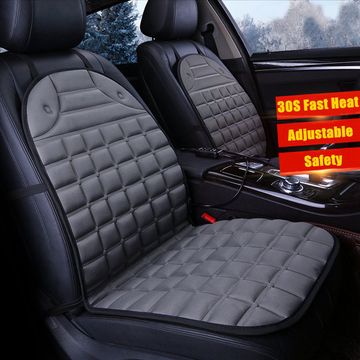 Heated Car Seat Cover Electric Cushion (Set of 2)