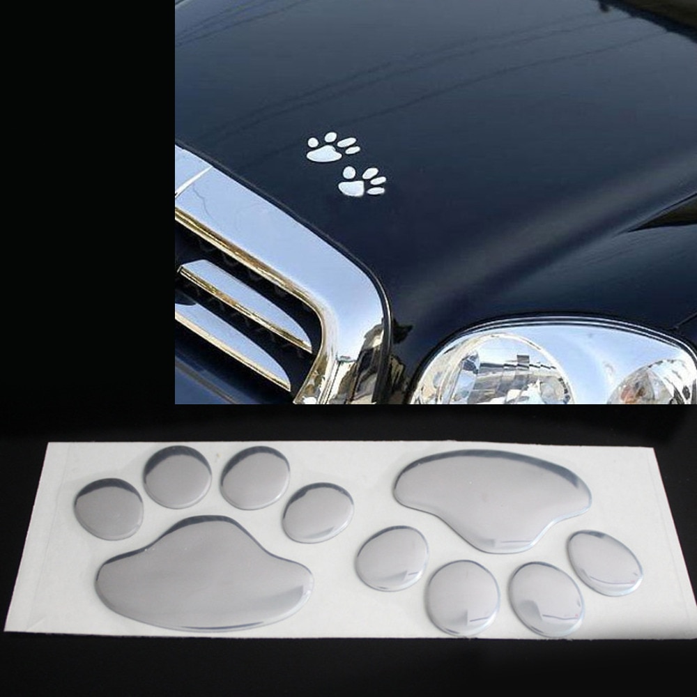 3D Car Paw Print Stickers (2 pcs)