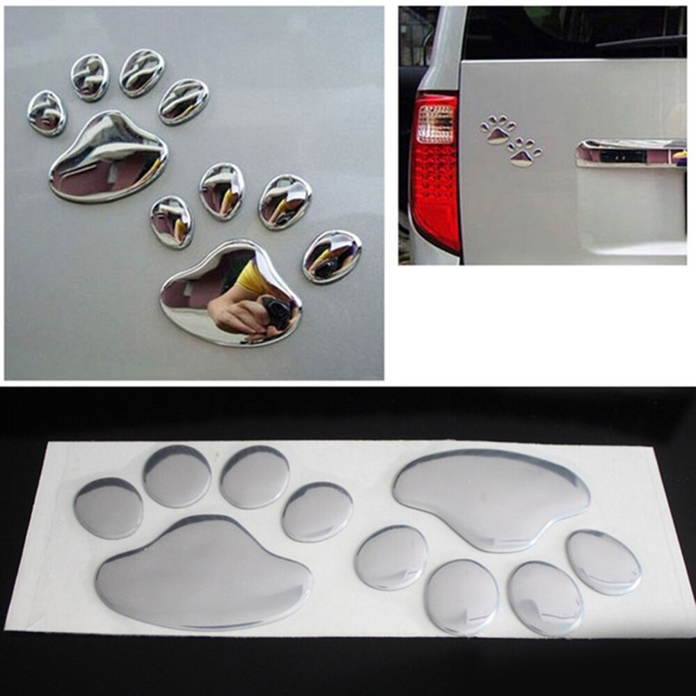 3D Car Paw Print Stickers (2 pcs)