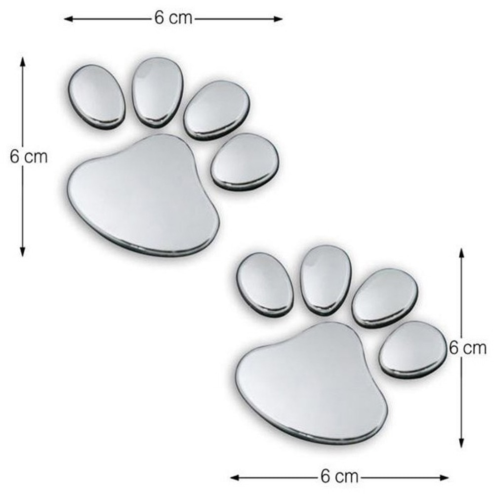 3D Car Paw Print Stickers (2 pcs)