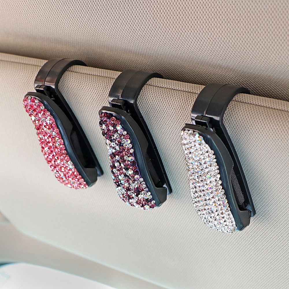 Sunglass Clip for Car with Rhinestone