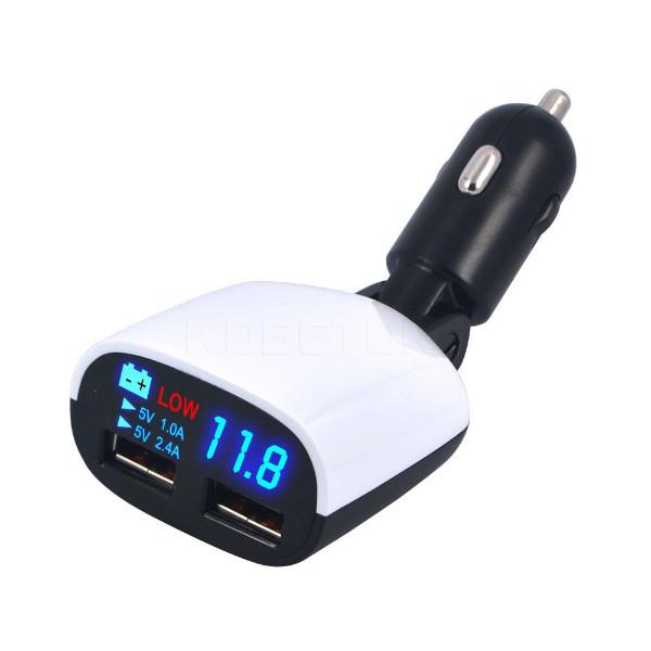 Universal Dual USB Car Charger With LED Display