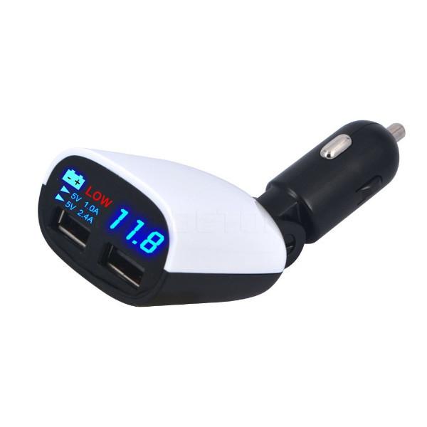 Universal Dual USB Car Charger With LED Display