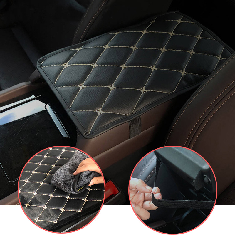 Car Arm Rest Cover Leather Mat