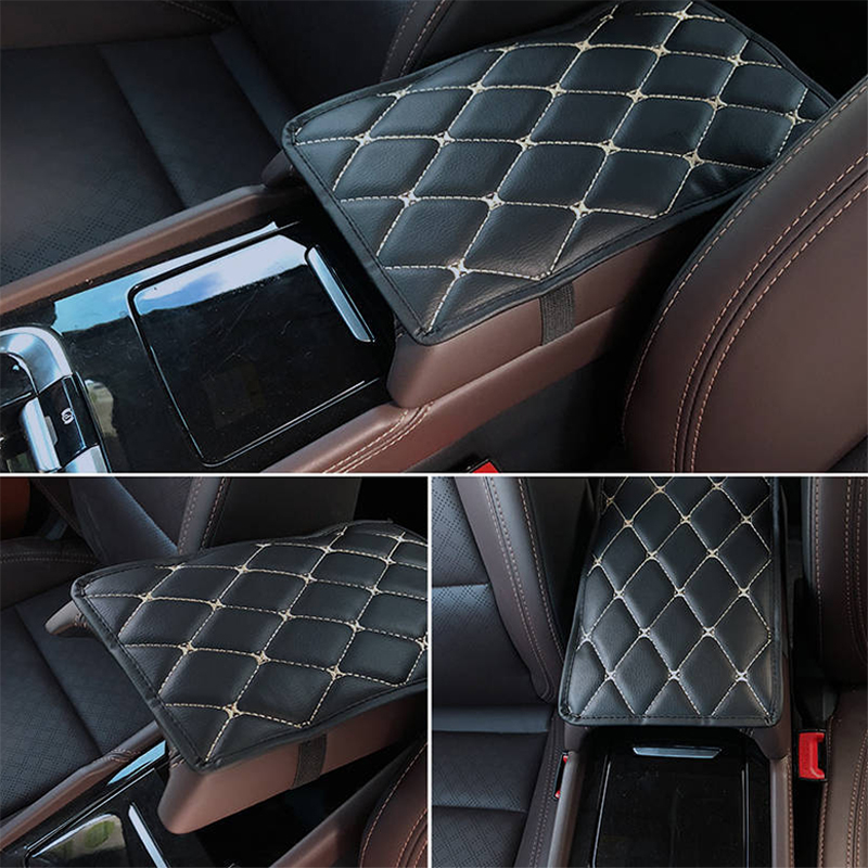 Car Arm Rest Cover Leather Mat