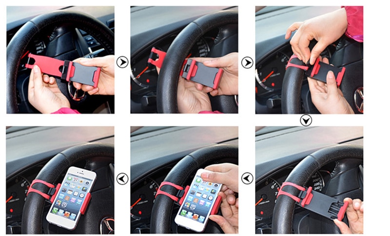 Universal Car Steering Wheel Mobile Phone Holder Mount Buckle Socket Holder Xiaomi Mi8 SE 6X Mi6 Mi A1 Mix 2S GPS Stands