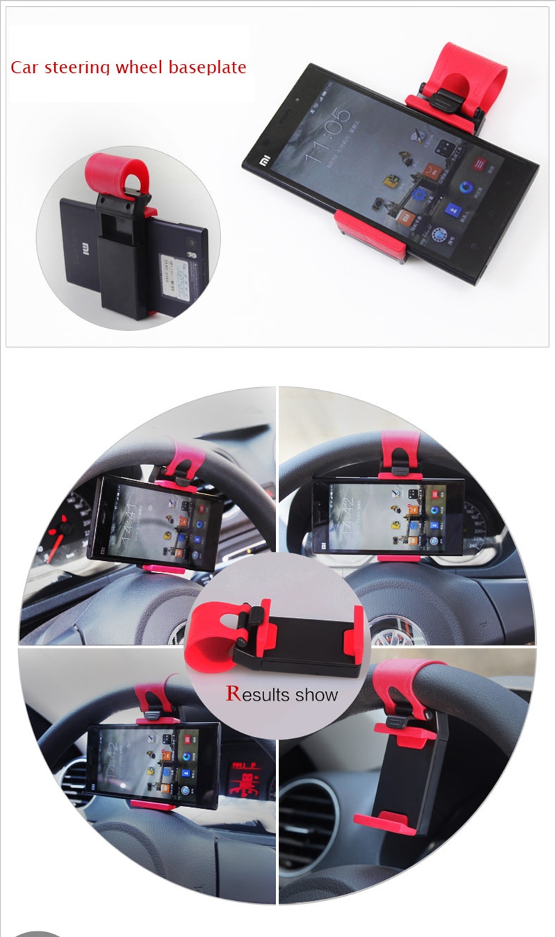 Universal Car Steering Wheel Mobile Phone Holder Mount Buckle Socket Holder Xiaomi Mi8 SE 6X Mi6 Mi A1 Mix 2S GPS Stands