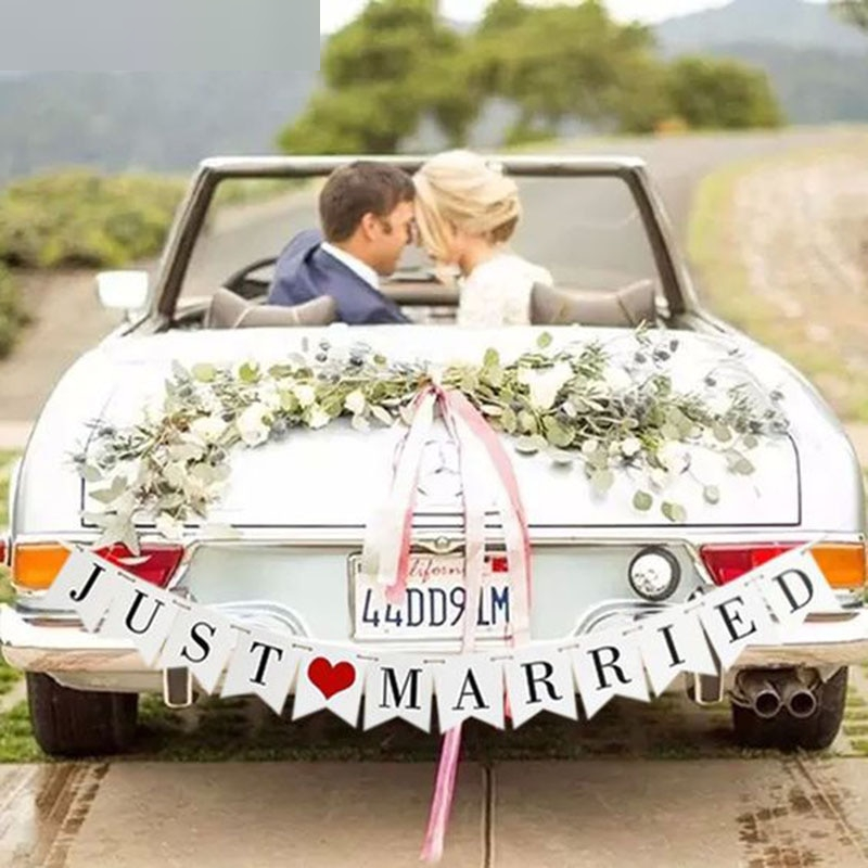 Just Married Banner for Car Wedding Decor