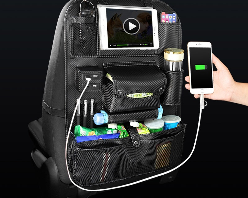 Auto Organizer Backseat Leather Storage