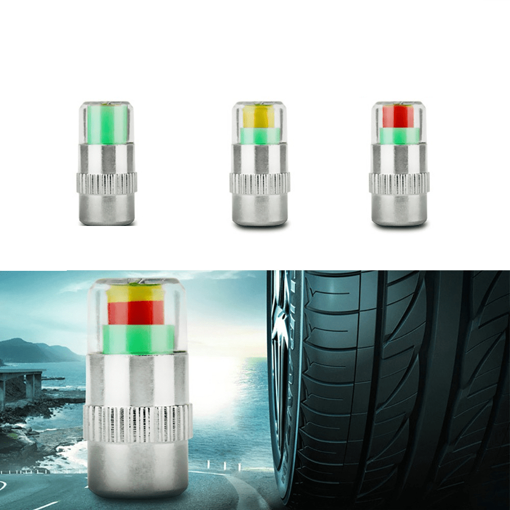 Tire Valve Cap Smart Pressure Indicator (Set of 4)