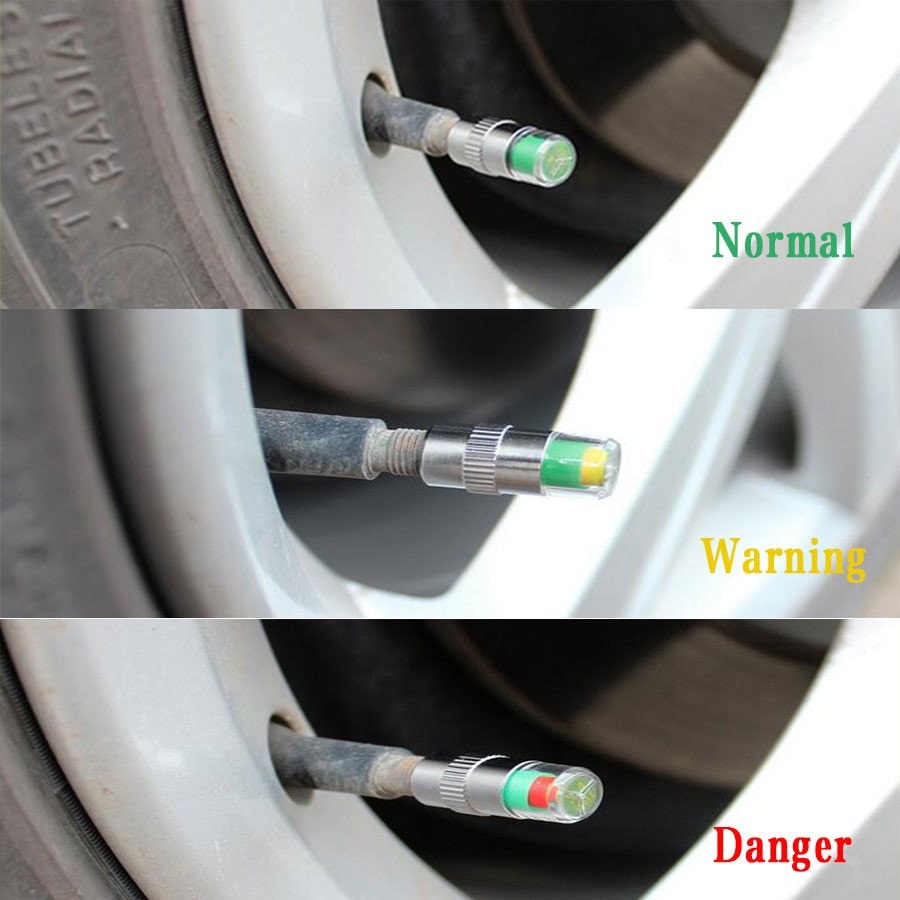 Tire Valve Cap Smart Pressure Indicator (Set of 4)