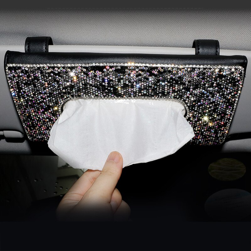 Car Visor Tissue Holder with Crystal Blings