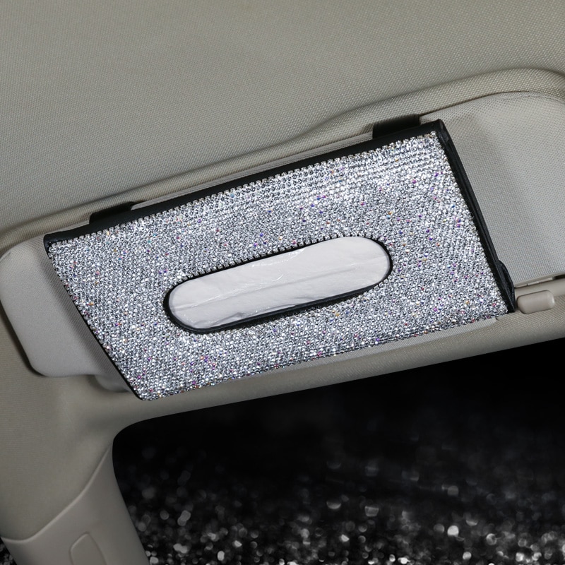 Car Visor Tissue Holder with Crystal Blings