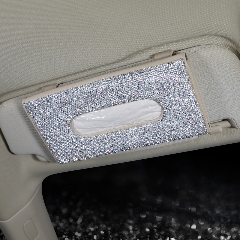 Car Visor Tissue Holder with Crystal Blings