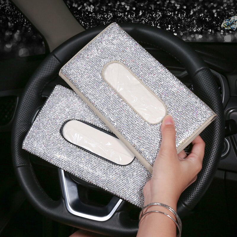 Car Visor Tissue Holder with Crystal Blings