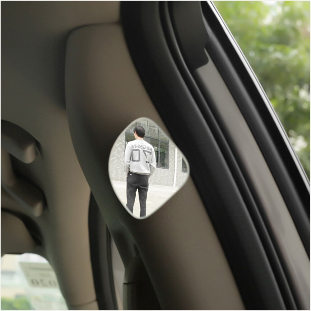 2pcs Car 360 Degree Framless Blind Spot Mirror Wide Angle Sector Convex Mirror Sector Side Blindspot Rearview Parking Mirror