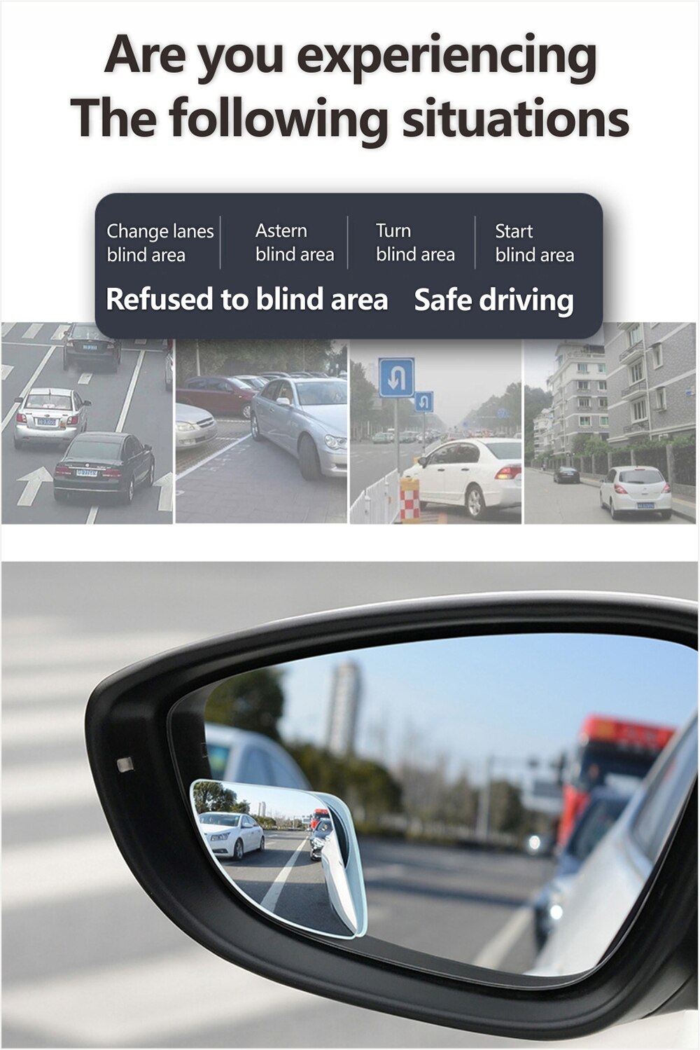 2pcs Car 360 Degree Framless Blind Spot Mirror Wide Angle Sector Convex Mirror Sector Side Blindspot Rearview Parking Mirror