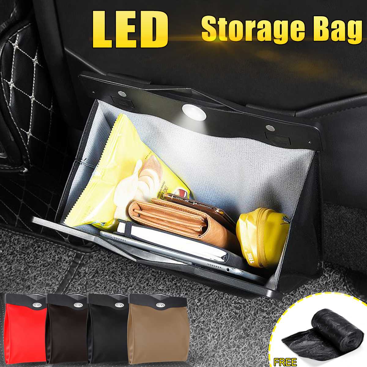 Vehicle Storage Back Seat LED Bag