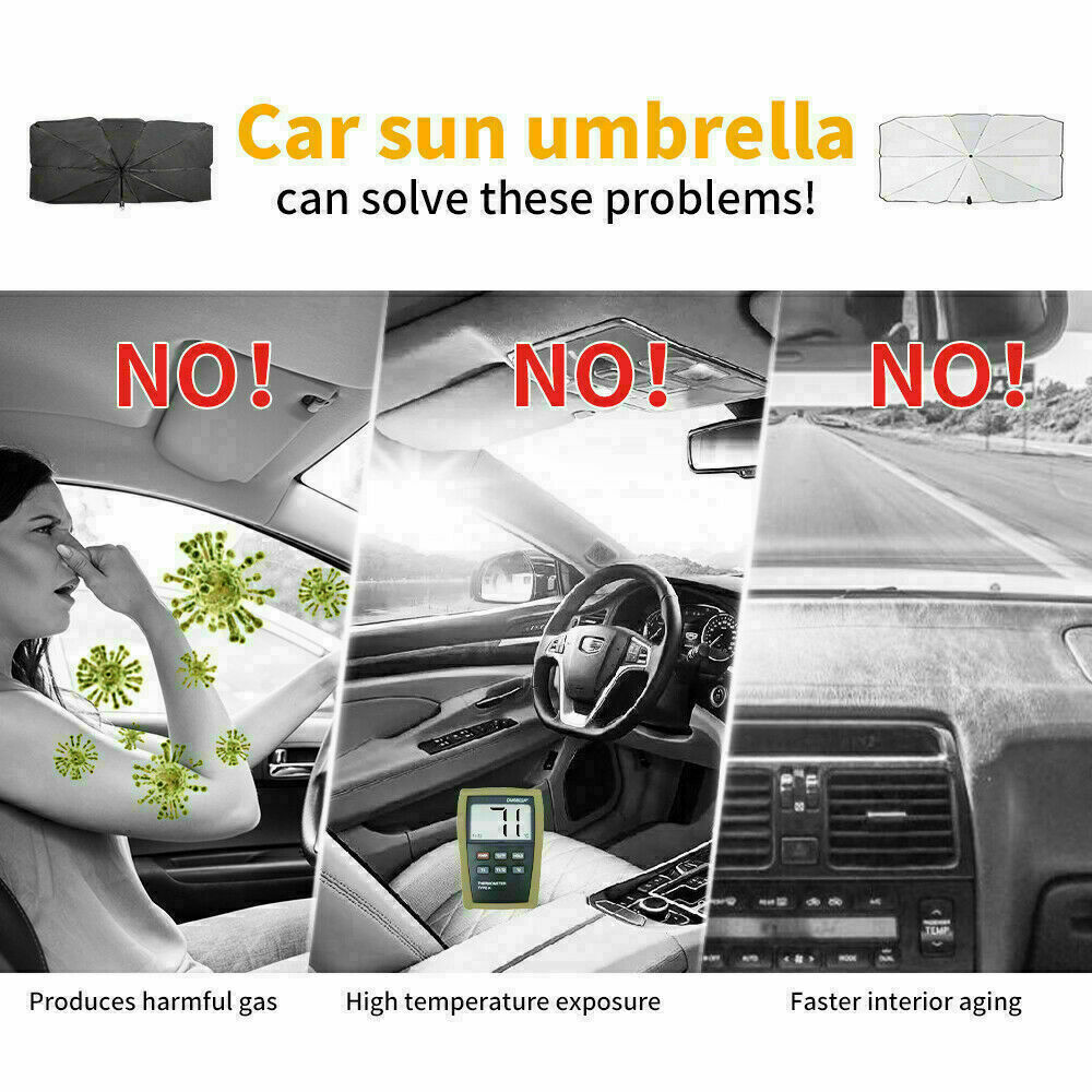 Car Sunshade Foldable Car Windshield Sun Shade Umbrella Car SUV Cover Sunshade Heat Insulation Front Window Interior Protection