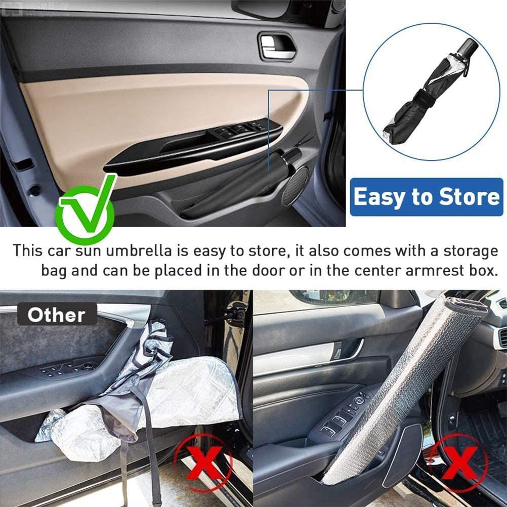 Car Sunshade Foldable Car Windshield Sun Shade Umbrella Car SUV Cover Sunshade Heat Insulation Front Window Interior Protection