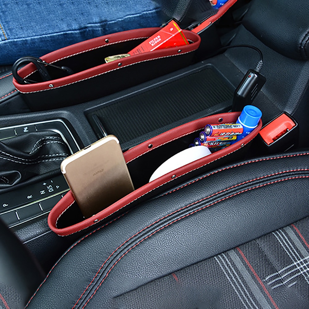 Car Seat Gap Organizer Leather Storage