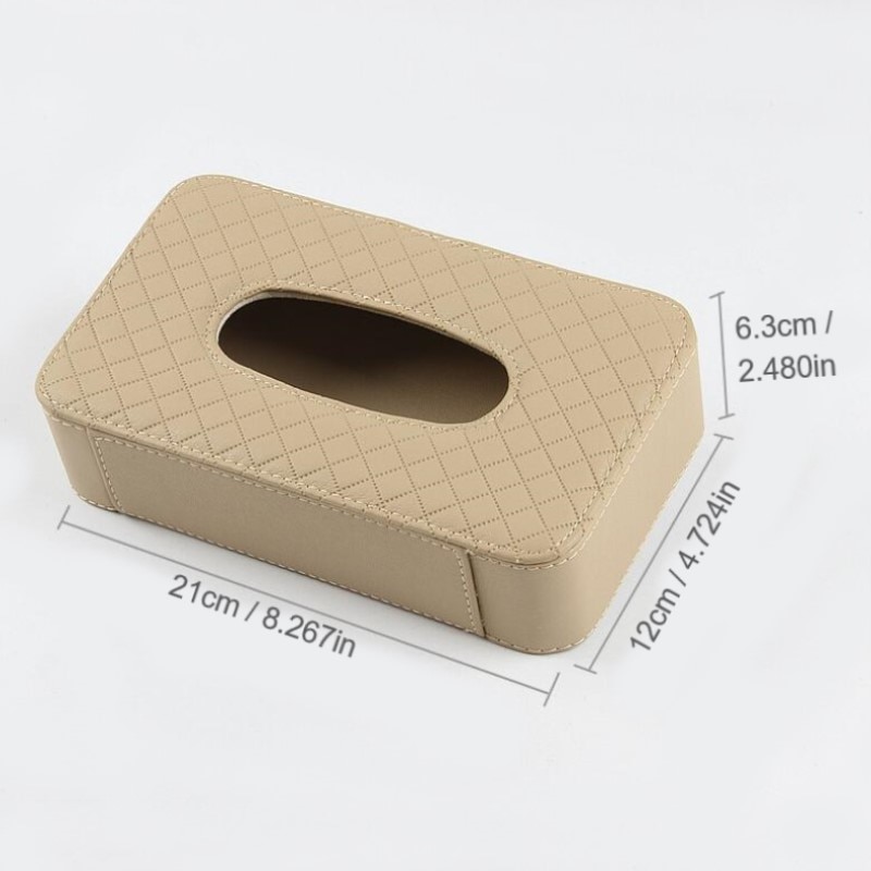 Car Tissue Box Leather Auto Organizer