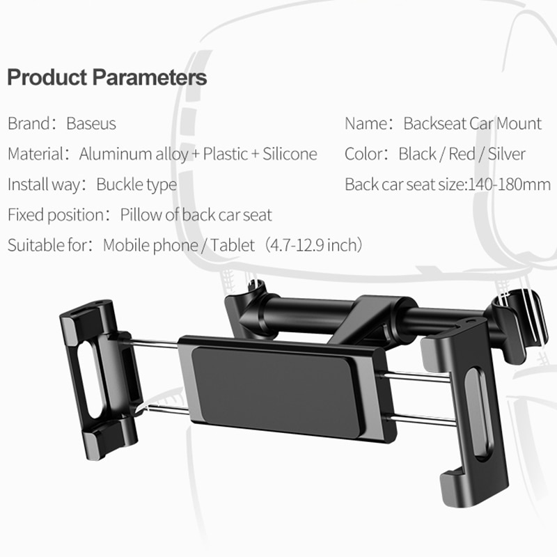 Universal Headrest Phone Holder Bracket