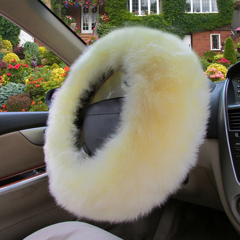 Furry Steering Wheel Cover Warm Wool (Set of 3)