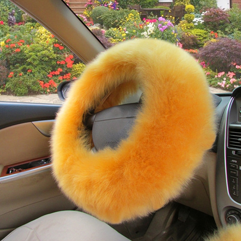 Furry Steering Wheel Cover Warm Wool (Set of 3)