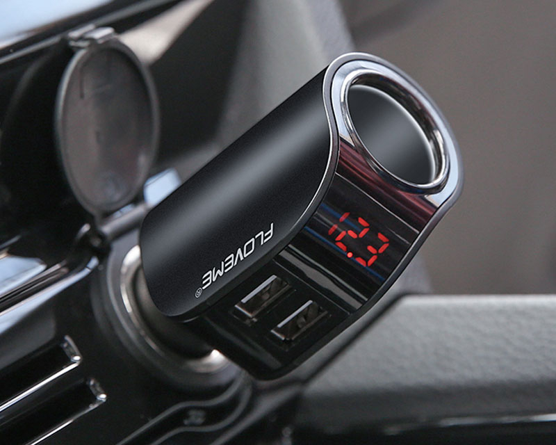 Dual USB Car Charger Digital Display