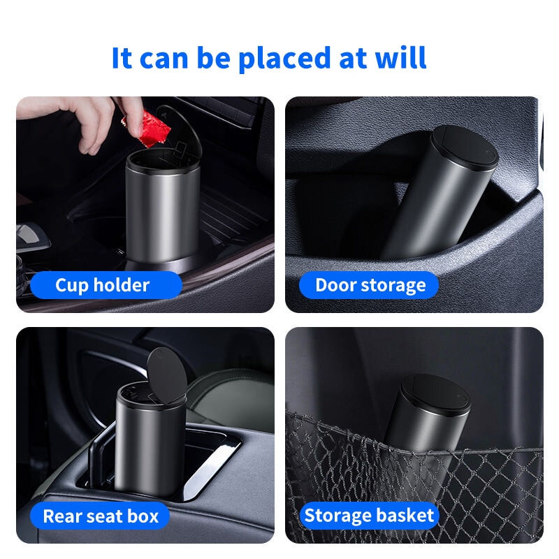 Car Garbage Can Alloy Trash Bin