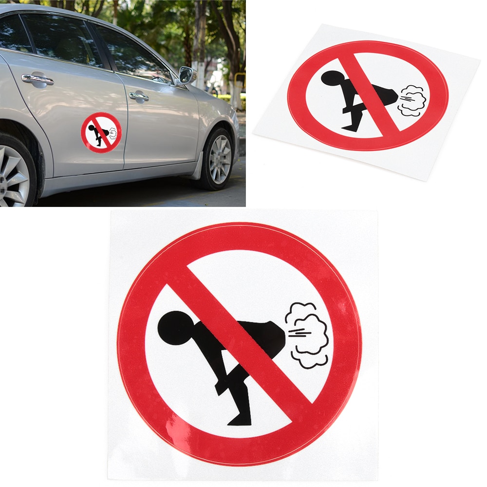 Funny Car Stickers No Farting Sign