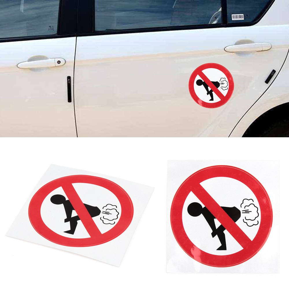 Funny Car Stickers No Farting Sign