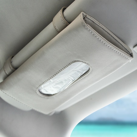 Slim Leather Visor Tissue Holder