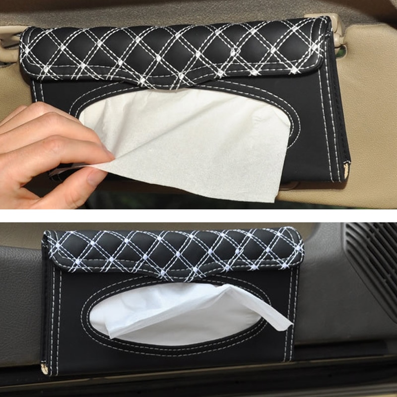 Slim Leather Visor Tissue Holder