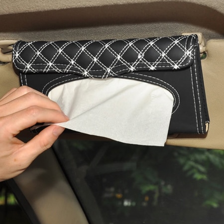 Slim Leather Visor Tissue Holder